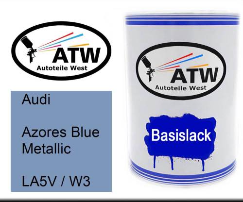 Audi, Azores Blue Metallic, LA5V / W3: 500ml Lackdose, von ATW Autoteile West.